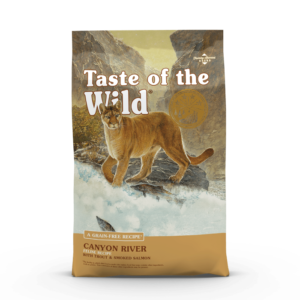 Taste of the Wild Canyon River Feline Recipe está elaborado con trucha de primavera y salmón ahumado