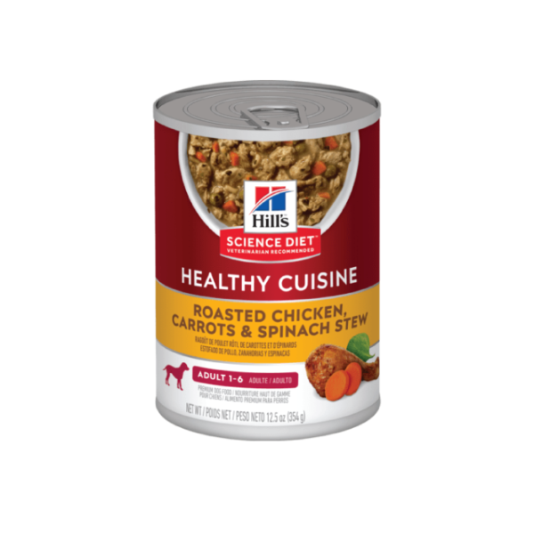 Hill's Adult Healthy Cuisine Roasted Chicken, Carrots & Spinach Stew