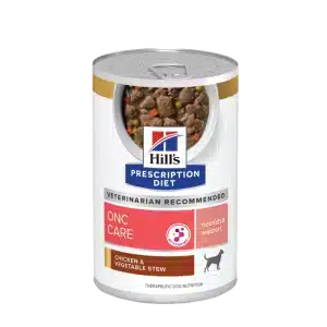 Lata de Hill's ONC Care – Alimento clínico premium para perros con cáncer.