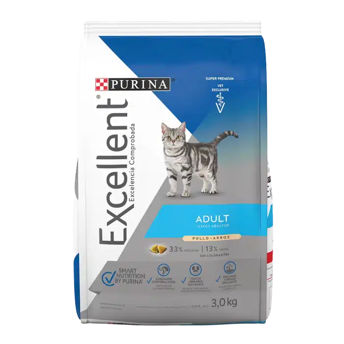 Excellent Gato Adulto Pollo y Arroz – croquetas para gatos adultos
